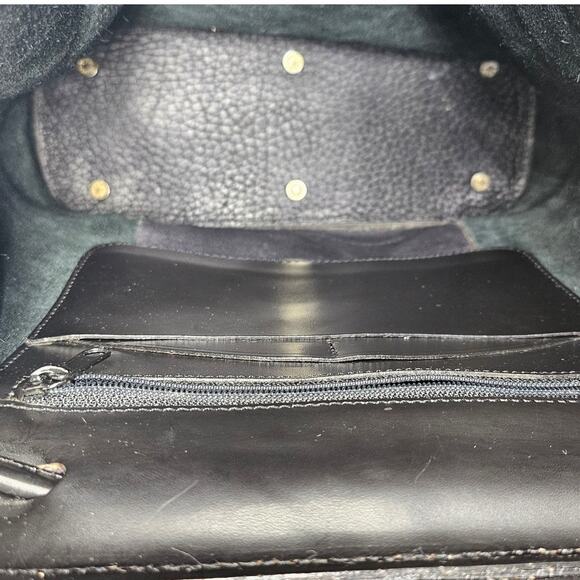 DOONEY & BOURKE VINTAGE 80's WOMEN'S BLACK AWL LEATHER BACKPACK 12x10x4" - Picture 12 of 16